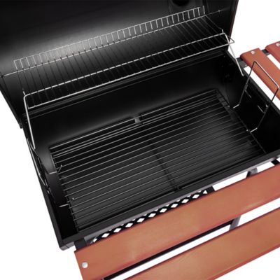 Image showing 8 th Royal Gourmet Barrel Charcoal Grill with Wood-Painted Side and Front Table, 627 sq. in., Black