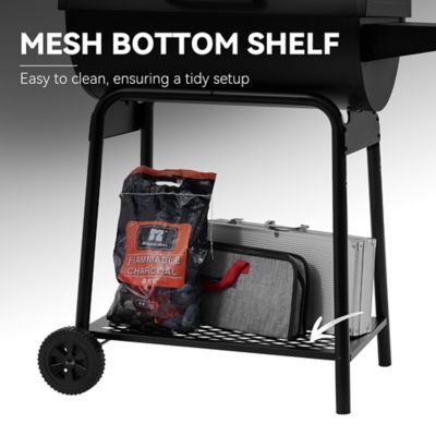 Image showing 7 th Royal Gourmet Barrel Charcoal Grill with Side Table and Bottom Shelf, 627 sq. in., Black