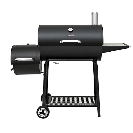 Royal Gourmet 30 in. Barrel Charcoal Grill with Offset Smoker & Bottom Shelf, 811 sq. in., Outdoor & Backyard Parties, CC1830M