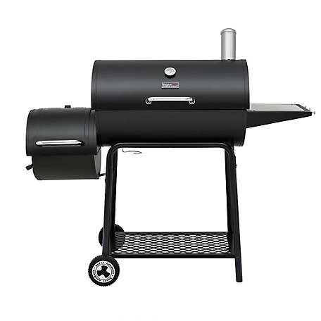 Royal Gourmet 30 in. Barrel Charcoal Grill with Offset Smoker & Bottom Shelf, 811 sq. in., Outdoor & Backyard Parties, CC1830M