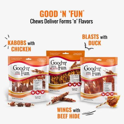 Image showing 6 th Good 'N Fun Triple Flavor Ribs, Rawhide Snack for All Dogs, 24 oz.