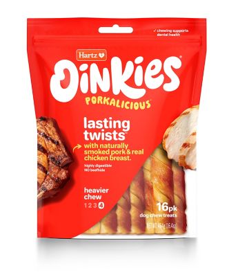 Image showing  Hartz Pig Skin Twists with Chicken Dog Chew Treats, 16 ct.