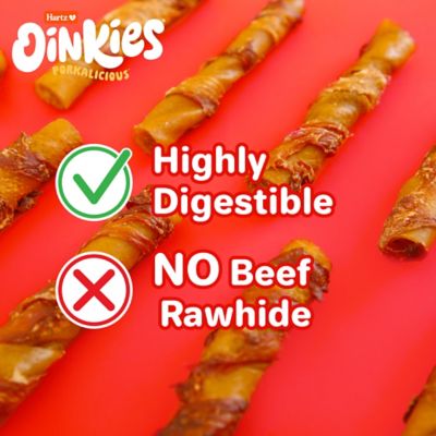 Image showing 6 th Oinkies Hartz Pig Skin Twists with Chicken Dog Chew Treats, 16 ct.