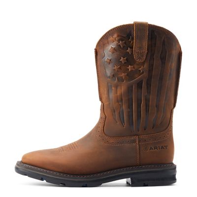 Image showing 4 th Ariat Men's Wide Square Toe Sierra Shock Shield Patriot Work Boots
