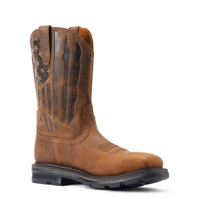 Image showing  Men's Wide Square Steel Toe Sierra Shock Shield Patriot Wide Square Toe Work Boots