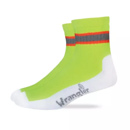 Wrangler Ultra-Dri Seamless Toe High Visibility Socks Made in USA 2 Pack 492 GRN Men's Crew Socks