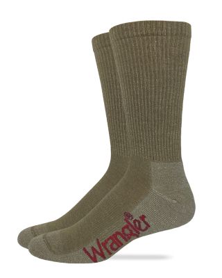 Wrangler Men's Merino Wool Seamless Toe Crew Socks, Year Round Wear, Made in USA, 1-Pair, 72815 COYOTE