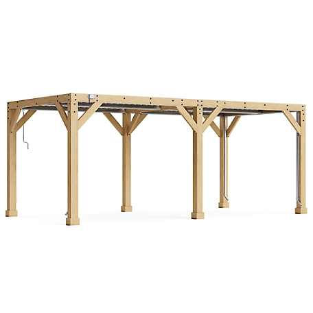 Yardistry 10 ft. x 20 ft. Meridian Wood Room with Louvered Roof