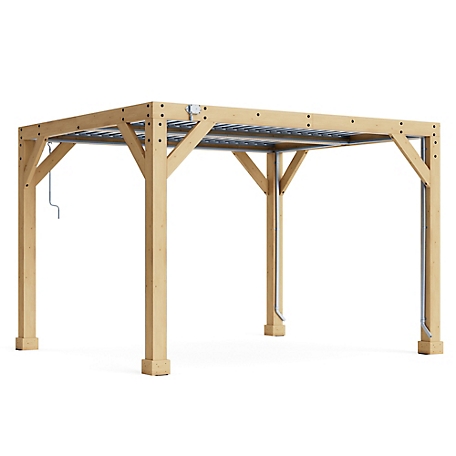 Yardistry 10 ft. x 12 ft. Meridian Wood Room with Louvered Roof