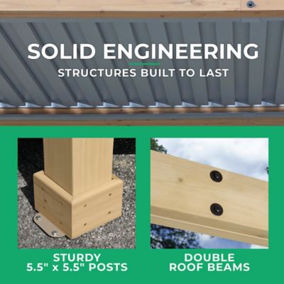 Image showing 6 th Yardistry 10 ft. x 12 ft. Meridian Wood Room with Louvered Roof