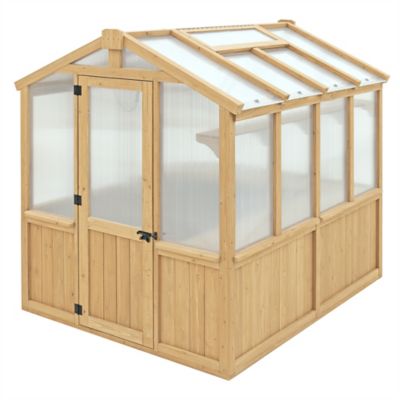 Yardistry 6.7 ft. L x 7.8 ft. W Natural Cedar Meridian Greenhouse