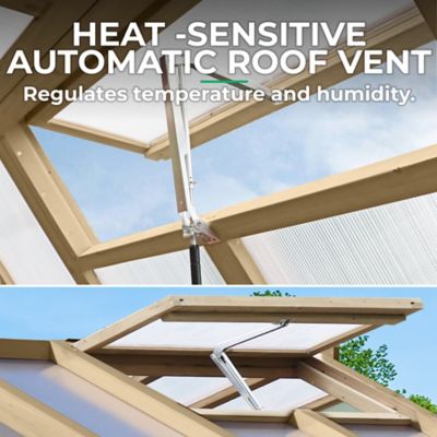 Image showing  6.7 ft. L x 7.8 ft. W Natural Cedar Meridian Greenhouse