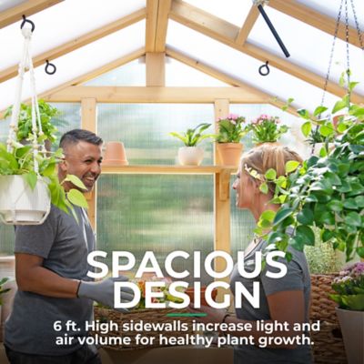 Image showing 6 th Yardistry 6.7 x 7.8ft. W Natural Cedar Meridian Greenhouse