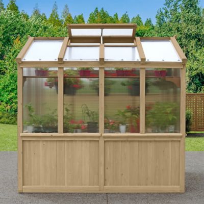 Image showing 8 th Yardistry 6.7 x 7.8ft. W Natural Cedar Meridian Greenhouse