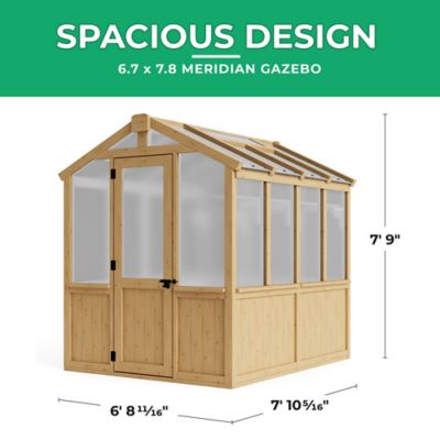 Image showing 9 th Yardistry 6.7 x 7.8ft. W Natural Cedar Meridian Greenhouse