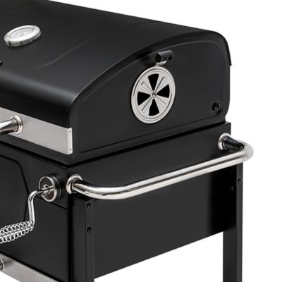 Image showing 6 th Royal Gourmet BBQ Barrel Charcoal Grill with Handle and Folding Table, 490 sq. in., Black
