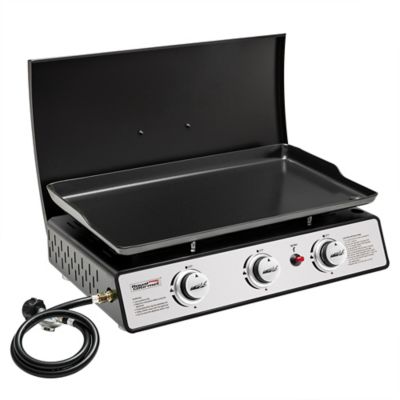 Royal Gourmet 3-Burner 24 in. Portable Gas Griddle with Top Hard Cover for Outdoor Camping & Picnicking, 25,500 BTU