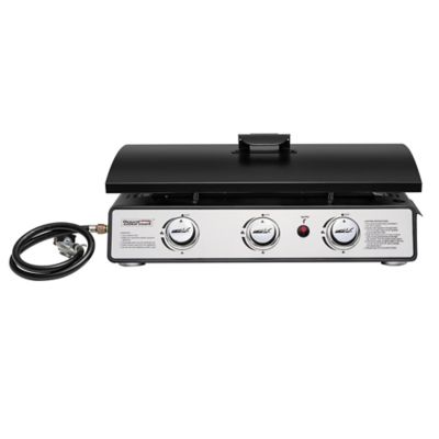 Image showing  3-Burner Portable Propane Gas Flat Top Griddle with Top Hard Cover, 318.95 sq. in., Black