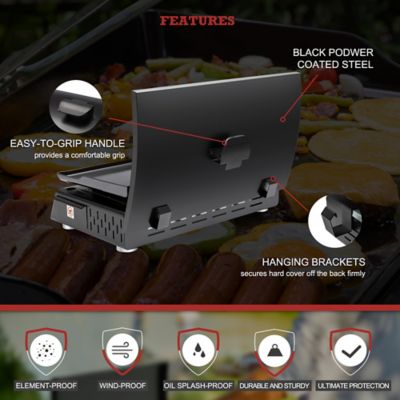 Image showing  3-Burner Portable Propane Gas Flat Top Griddle with Top Hard Cover, 318.95 sq. in., Black
