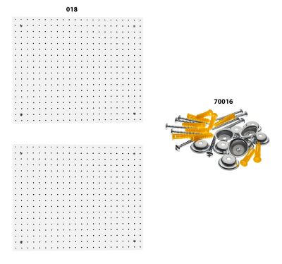 Image showing  Polypropylene Pegboards with 3/16 in. Hole Size & Mounting Hardware, 018-15