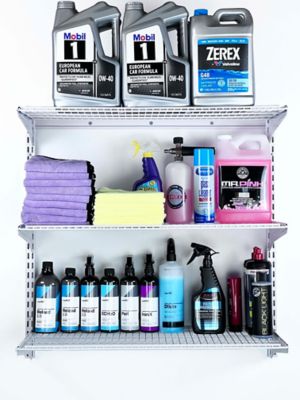 Image showing  Wall Mount Shelving Unit with 3 Steel Wire Shelves & Mounting Hardware, 1795-WHT