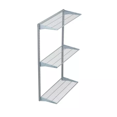 Triton Products Wall Shelf with 3 Steel Wire Shelves and Mounting Hardware 1799 Mounted Garage Shelves