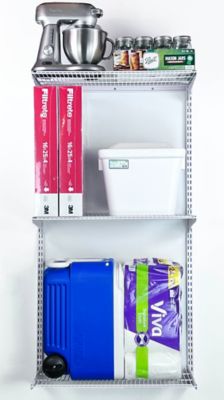 Image showing  Wall Mount Shelving Unit with 3 Steel Wire Shelves & Mounting Hardware, 1799-WHT