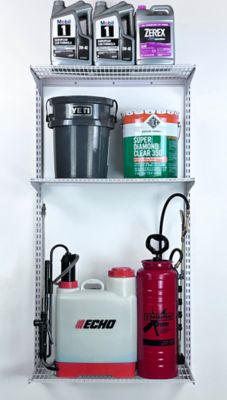 Image showing  Wall Mount Shelving Unit with 3 Steel Wire Shelves & Mounting Hardware, 1799-WHT