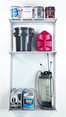 Image showing  Wall Mount Shelving Unit with 3 Steel Wire Shelves & Mounting Hardware, 1799-WHT