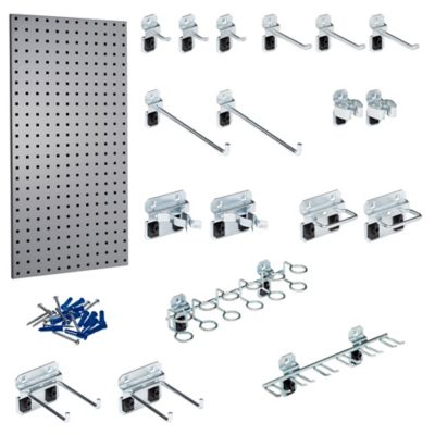 Triton Products Epoxy Square Hole Pegboards with 18 pc. Lochook Assortment & Mounting Hardware, LB18-1GH-KIT