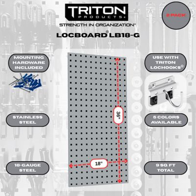 Image showing 1 th Triton Products Epoxy 18 ga. Steel Square Hole Pegboards, LB18-G