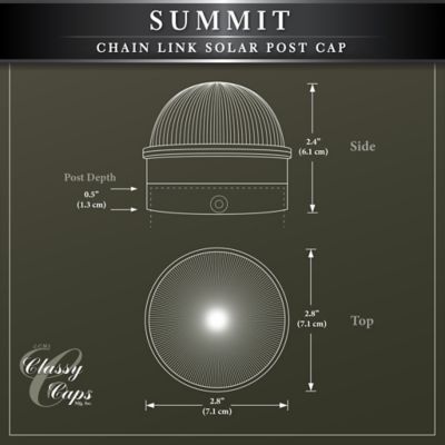 Image showing 7 th Classy Caps 5-Lumen Chainlink Summit Solar Post Cap, CH2233B