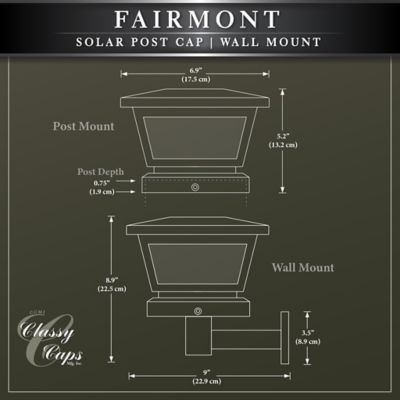 Image showing 7 th Classy Caps 10-Lumen Fairmont Solar Post Cap