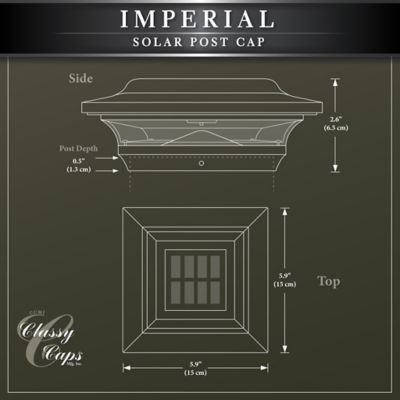 Image showing 7 th Classy Caps 15-Lumen Imperial Solar Post Cap, 4 in. x 4 in., SL211R