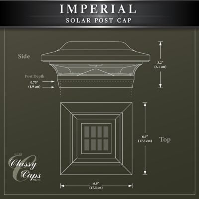 Image showing 7 th Classy Caps 15-Lumen Imperial Solar Post Cap, 5 in. x 5 in., SL214W