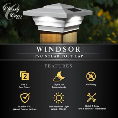 Image showing 5 th Classy Caps 10-Lumen Windsor Solar Post Cap