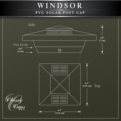 Image showing 7 th Classy Caps 10-Lumen Windsor Solar Post Cap