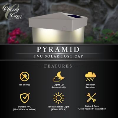 Image showing 6 th Classy Caps Pyramid Solar Post Cap 4 x 4in. SL9901