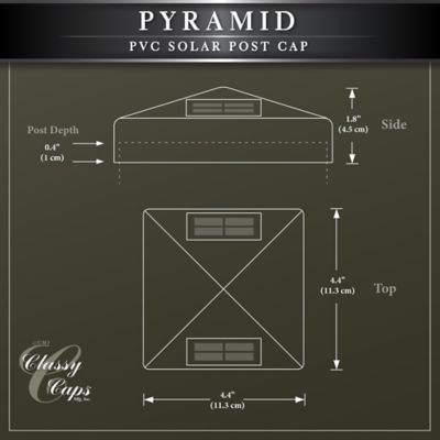 Image showing 7 th Classy Caps Pyramid Solar Post Cap 4 x 4in. SL9901