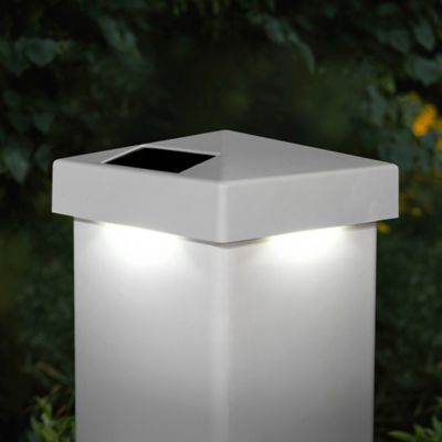 Image showing  5 in. x 5 in. Solar-Powered LED Pyramid Post Cap Light