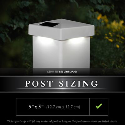 Image showing  5 in. x 5 in. Solar-Powered LED Pyramid Post Cap Light