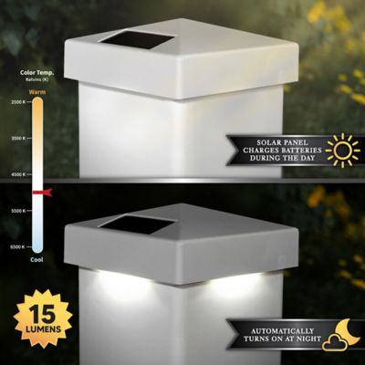 Image showing  5 in. x 5 in. Solar-Powered LED Pyramid Post Cap Light
