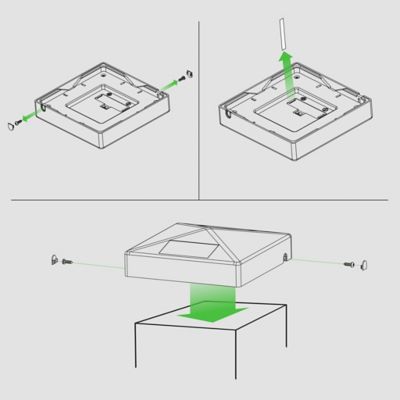 Image showing 8 th Classy Caps 5 in. x 5 in. Solar-Powered LED Pyramid Post Cap Light