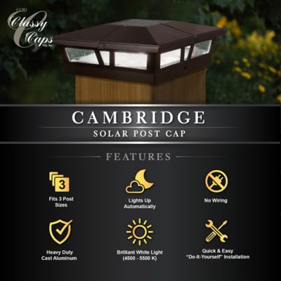 Image showing 6 th Classy Caps 10-Lumen Cambridge Solar Post Cap, SLC771C