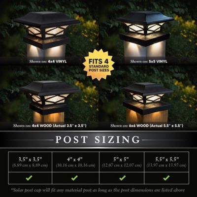 Image showing  20-Lumen Kingsbridge Dual Lighted Solar Post Cap, SLK807B