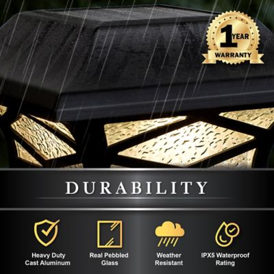 Image showing 5 th Classy Caps 20-Lumen Kingsbridge Dual Lighted Solar Post Cap, SLK807B