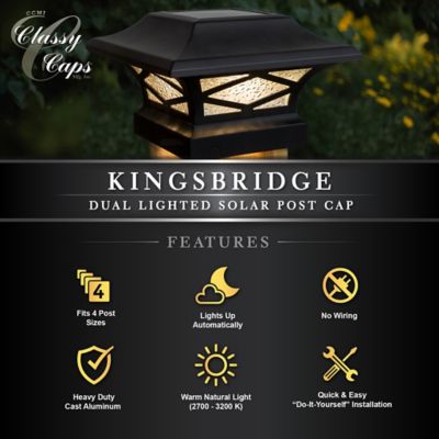 Image showing 7 th Classy Caps 20-Lumen Kingsbridge Dual Lighted Solar Post Cap, SLK807B