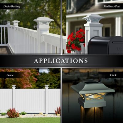 Image showing  20-Lumen Kingsbridge Dual Lighted Solar Post Cap, SLK807W