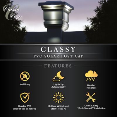 Image showing 6 th Classy Caps 15-Lumen Classy Solar Post Cap