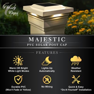 Image showing 5 th Classy Caps Majestic Solar Post Cap, SLO75T